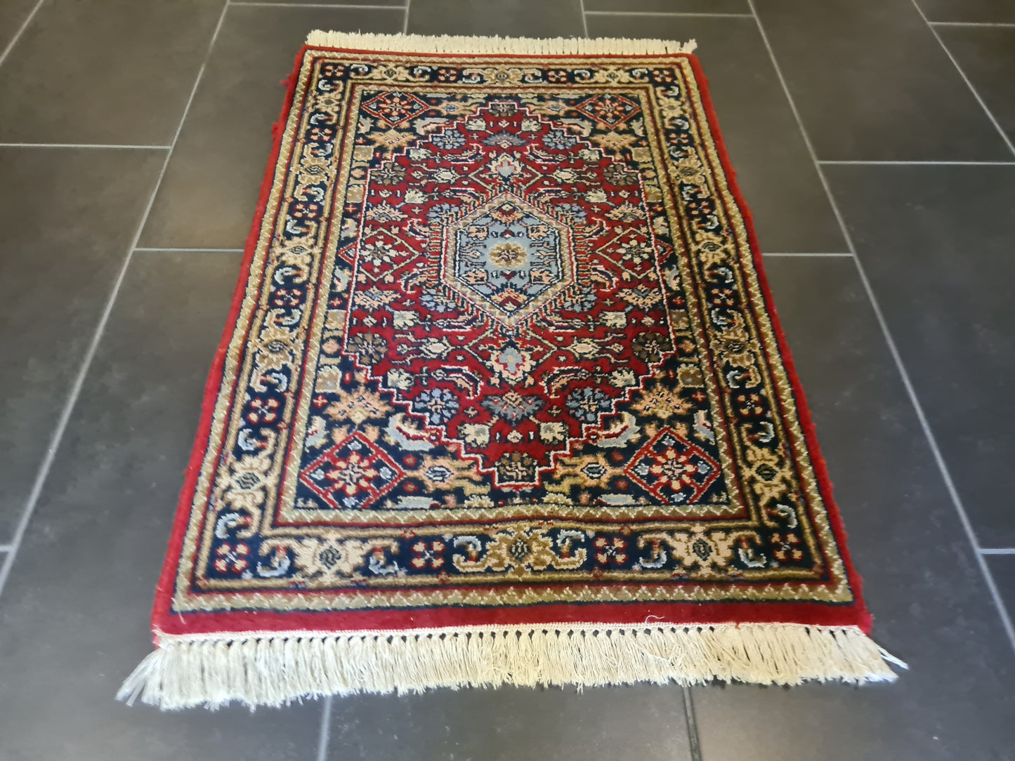 Feiner Orientteppich Handgeknüpfter Perser Teppich Bidjar 95x65cm