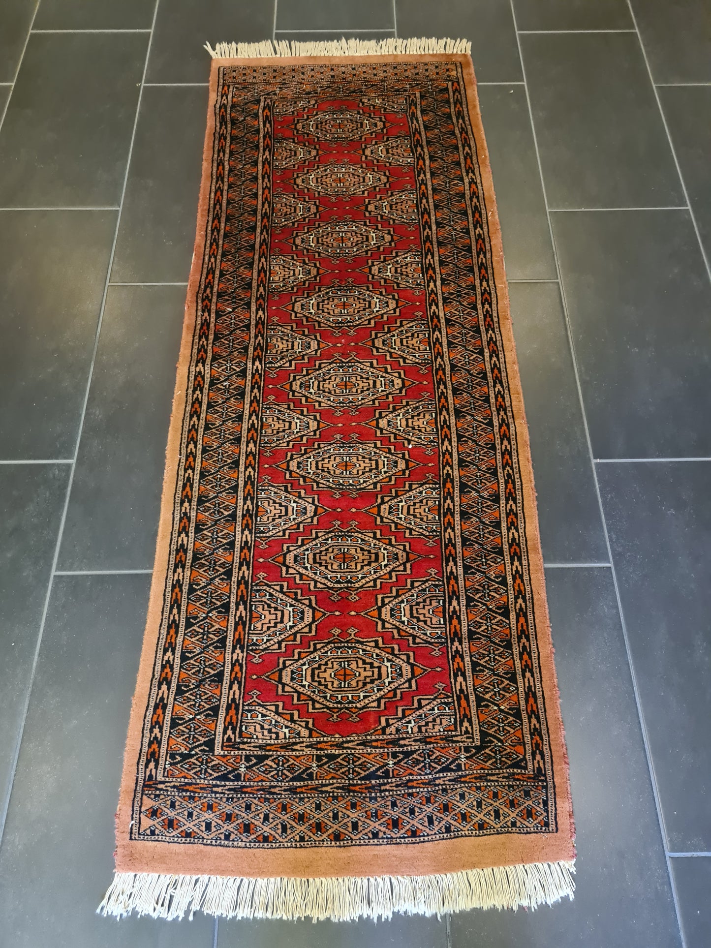 Feiner Handgeknüpfter Perser Teppich Buchara Jomut Orientteppich 174x64cm