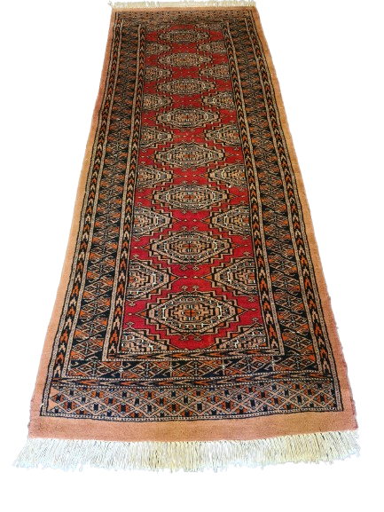 Feiner Handgeknüpfter Perser Teppich Buchara Jomut Orientteppich 174x64cm