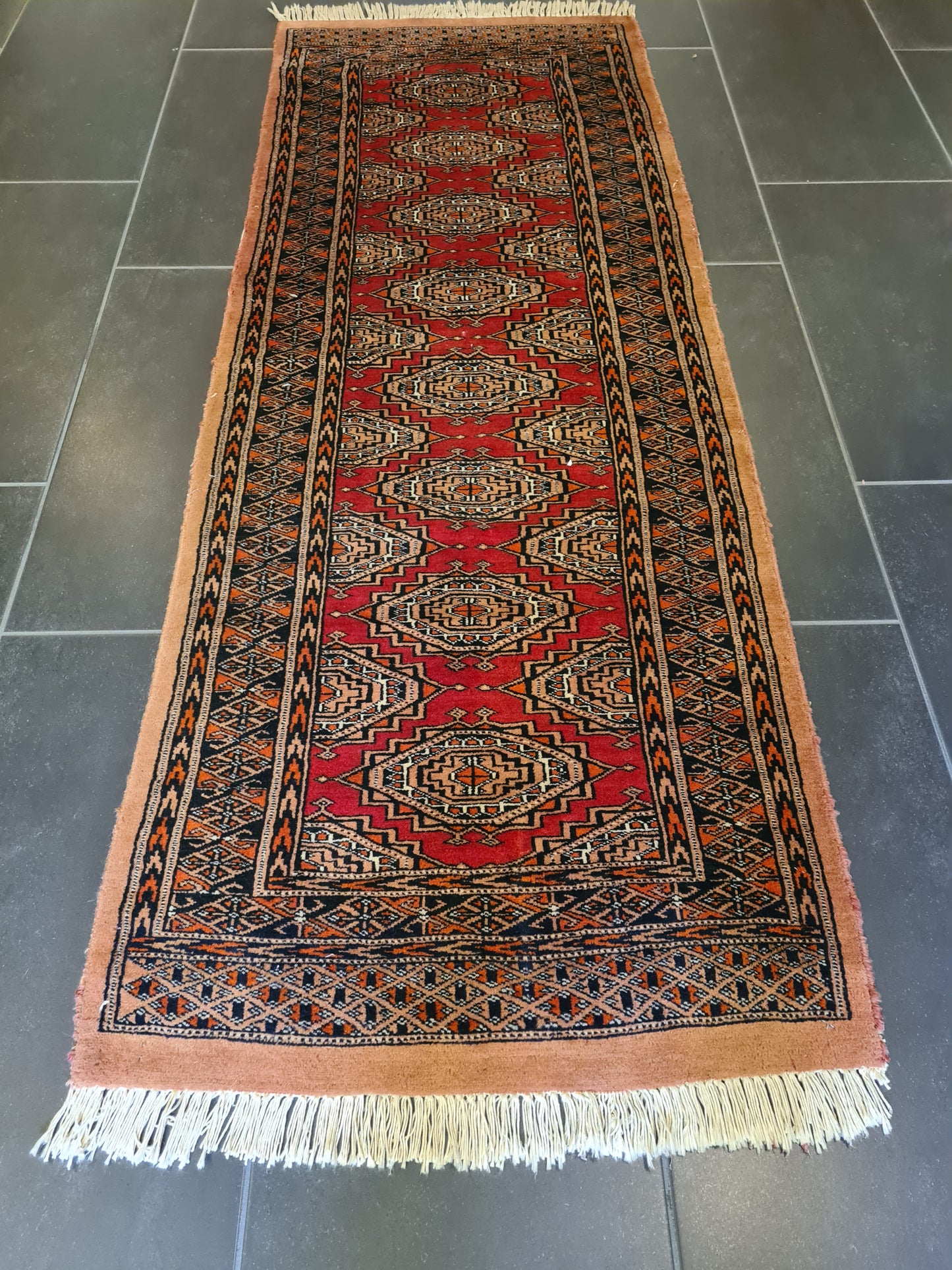 Feiner Handgeknüpfter Perser Teppich Buchara Jomut Orientteppich 174x64cm