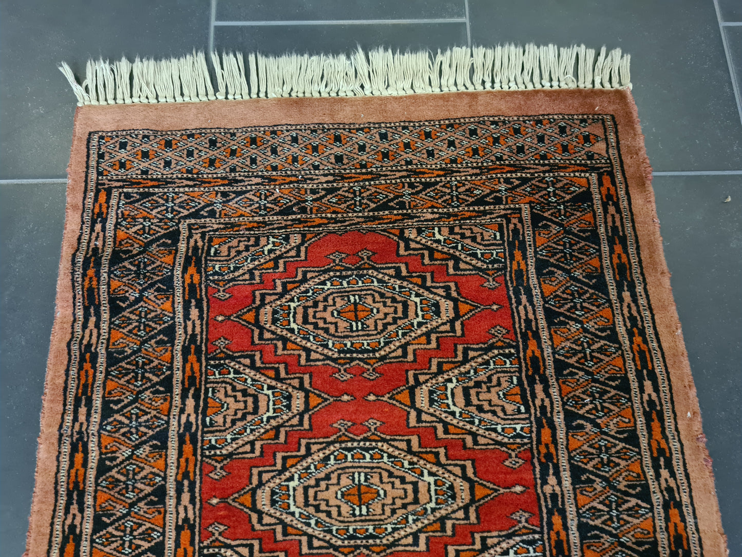 Feiner Handgeknüpfter Perser Teppich Buchara Jomut Orientteppich 174x64cm