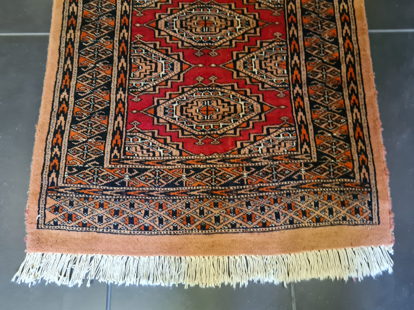 Feiner Handgeknüpfter Perser Teppich Buchara Jomut Orientteppich 174x64cm