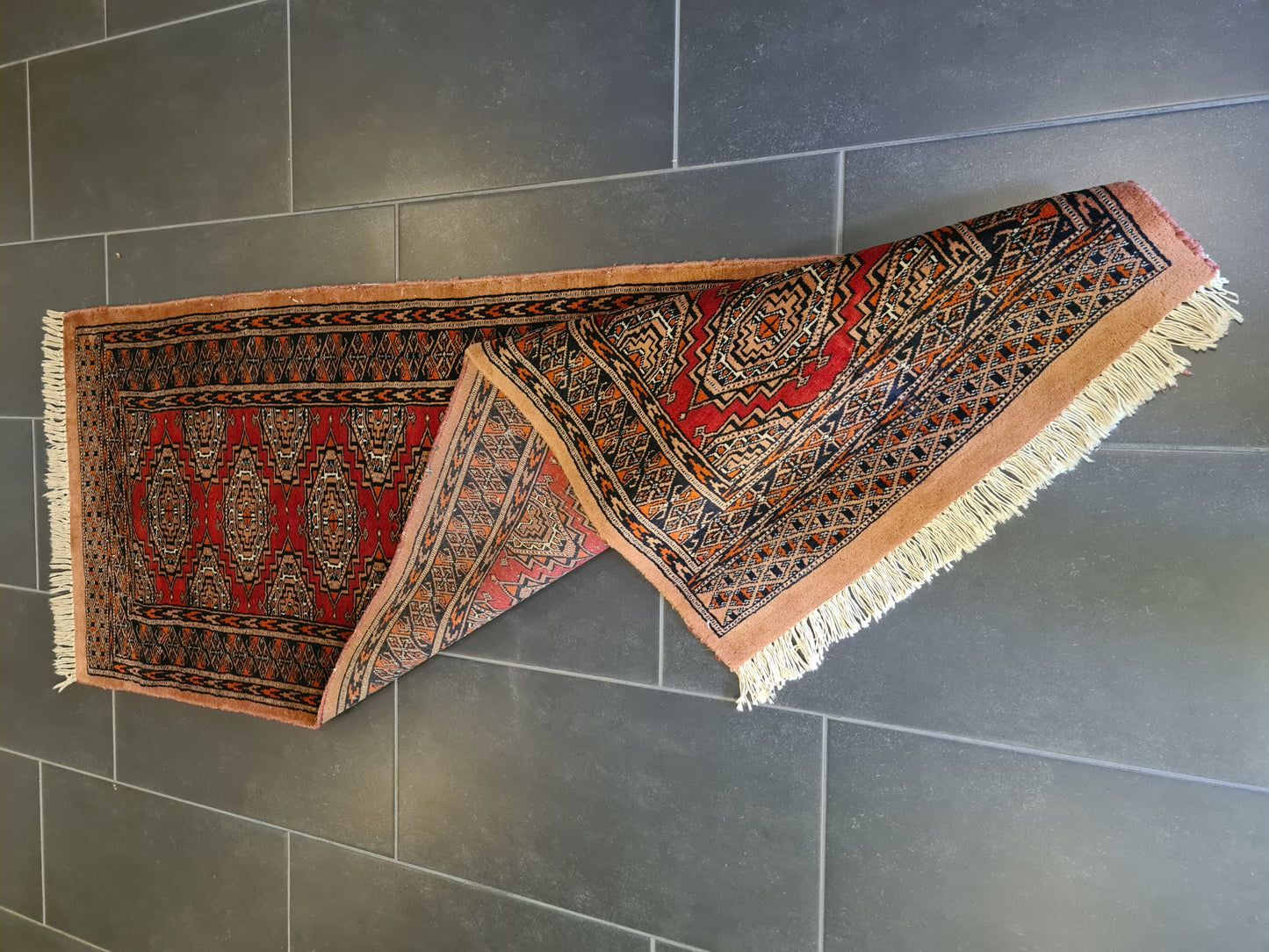 Feiner Handgeknüpfter Perser Teppich Buchara Jomut Orientteppich 174x64cm