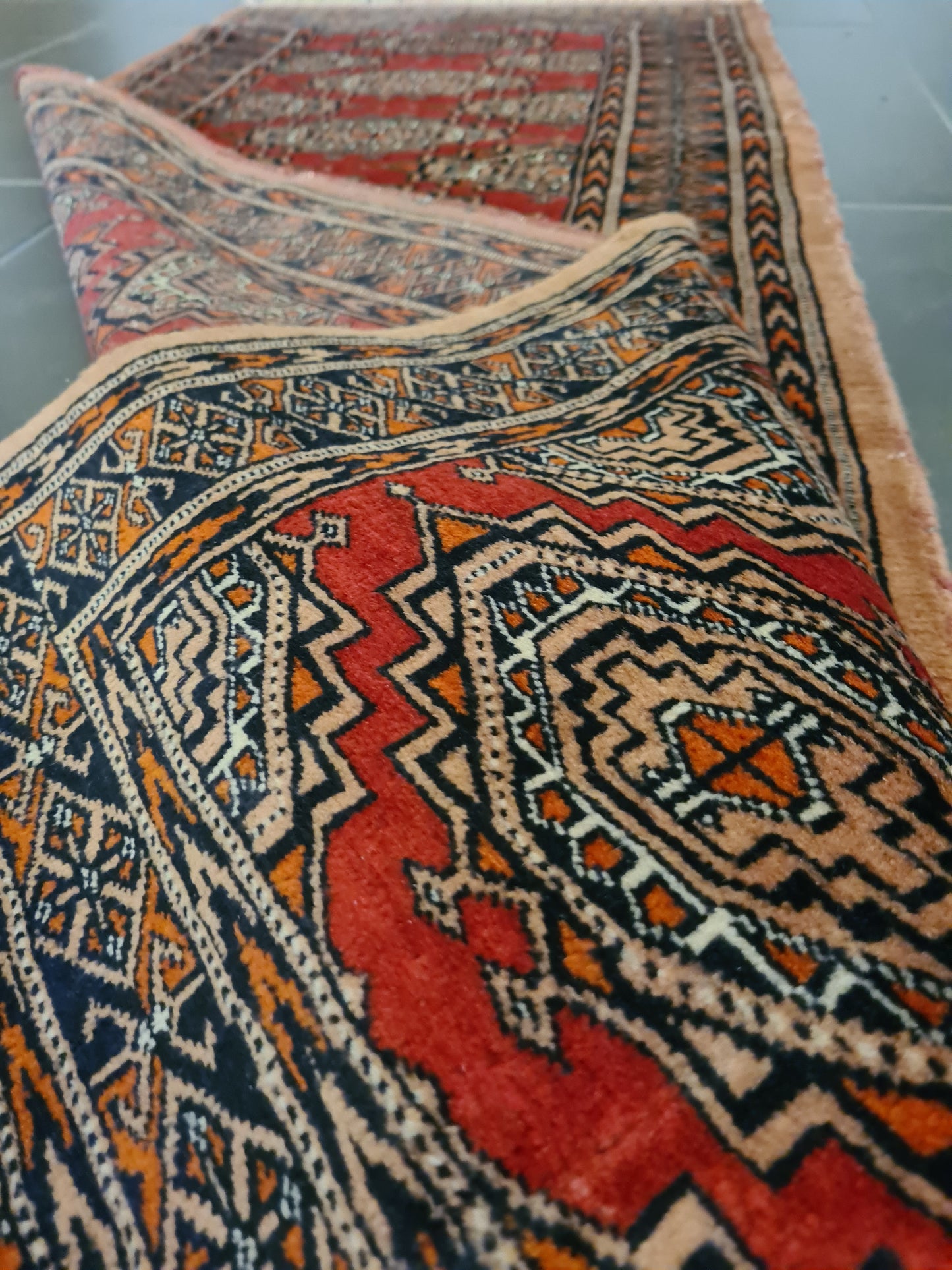 Feiner Handgeknüpfter Perser Teppich Buchara Jomut Orientteppich 174x64cm