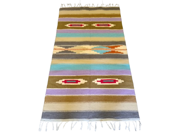 Feiner Handgeknüpfter Kilim Teppich Moderner Orientteppich Kelim 139x76cm