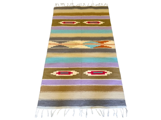 Feiner Handgeknüpfter Kilim Teppich Moderner Orientteppich Kelim 139x76cm