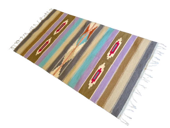 Feiner Handgeknüpfter Kilim Teppich Moderner Orientteppich Kelim 139x76cm