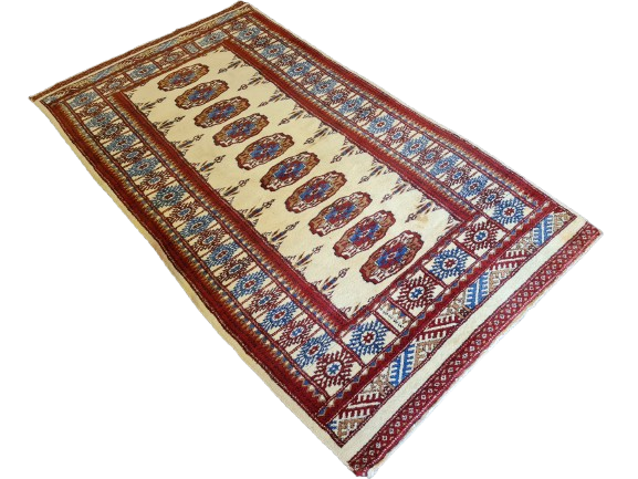 Feiner Handgeknüpfter Perser Teppich Orientteppich Buchara Jomut 179x100cm