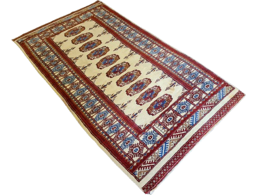 Feiner Handgeknüpfter Perser Teppich Orientteppich Buchara Jomut 179x100cm