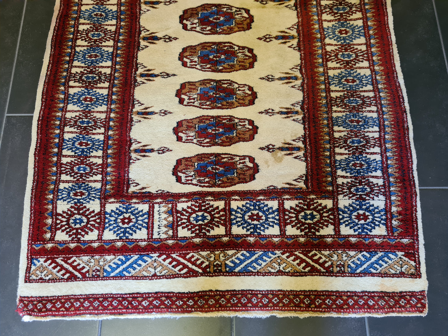 Feiner Handgeknüpfter Perser Teppich Orientteppich Buchara Jomut 179x100cm