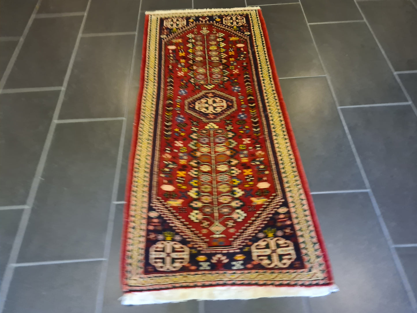 Feiner Handgeknüpfter Perser Teppich Bidjar Orientteppich Senneh 146x66cm