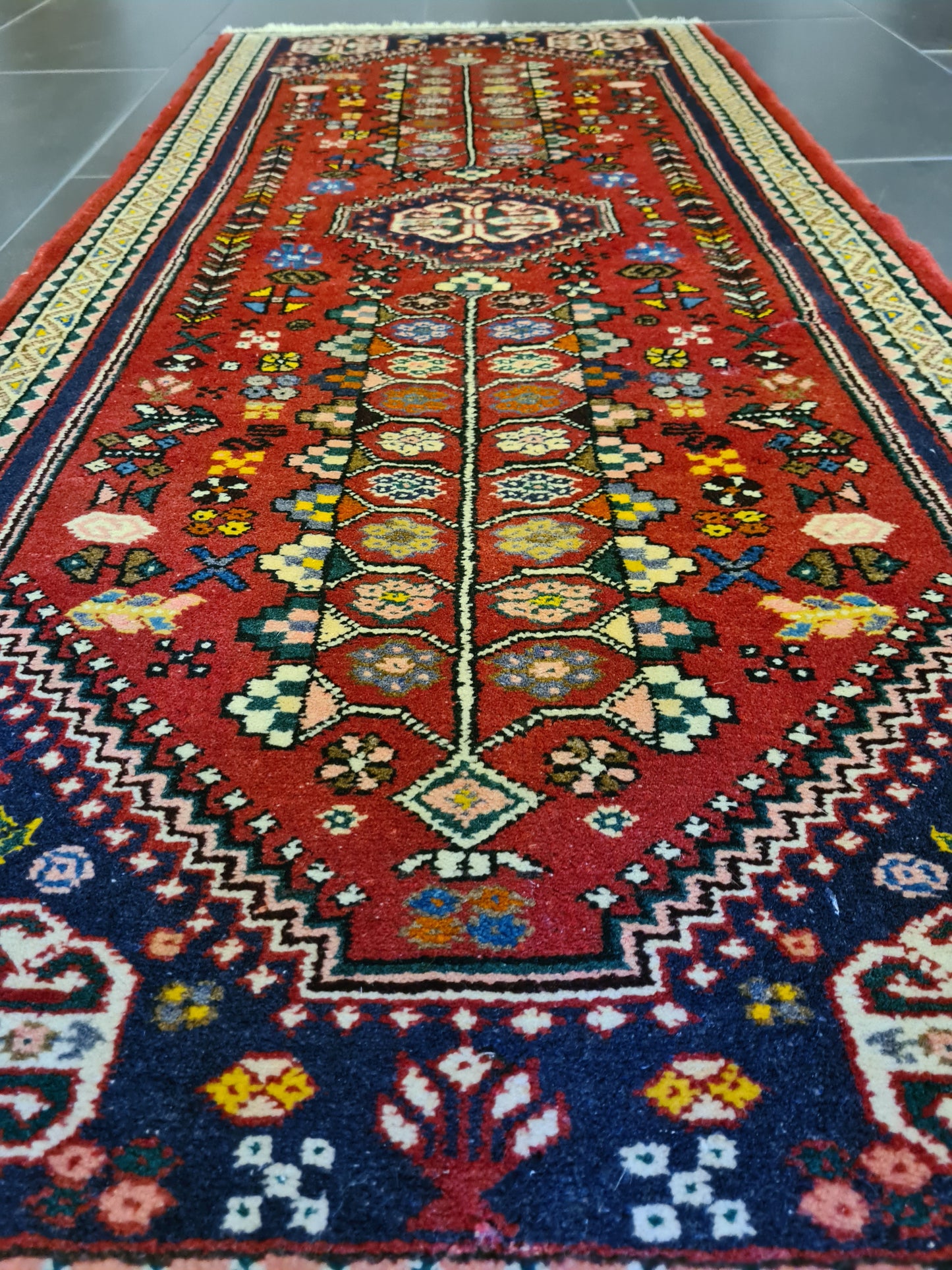 Feiner Handgeknüpfter Perser Teppich Bidjar Orientteppich Senneh 146x66cm