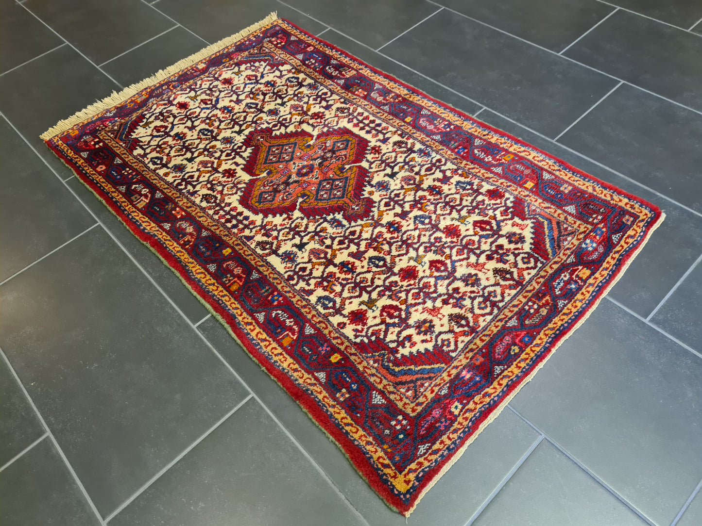 Antiker Perser Teppich Handgeknüpfter Orientteppich Malaya 130x80cm