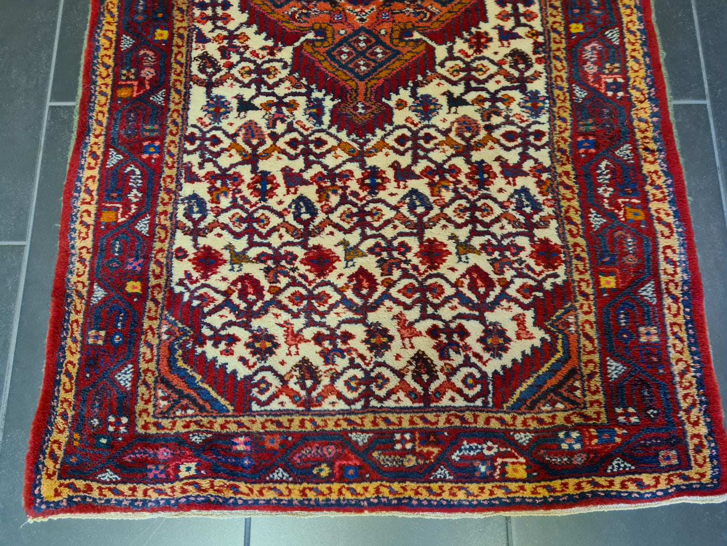 Antiker Perser Teppich Handgeknüpfter Orientteppich Malaya 130x80cm