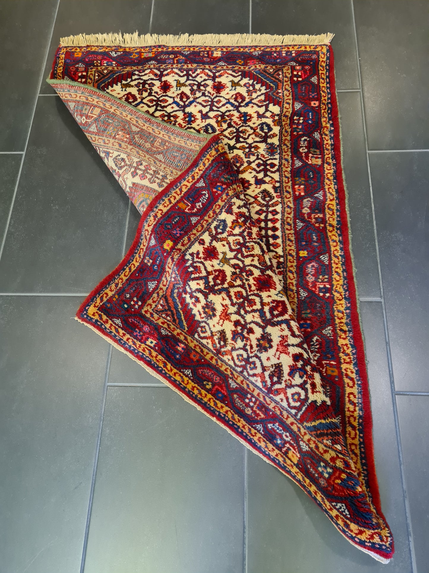 Antiker Perser Teppich Handgeknüpfter Orientteppich Malaya 130x80cm