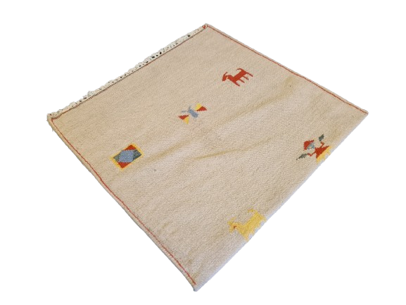 Feiner handgeknüpfter Perserteppich Gabbeh Orientteppich Bezug Tasche 69x71cm