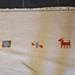 Feiner handgeknüpfter Perserteppich Gabbeh Orientteppich Bezug Tasche 69x71cm