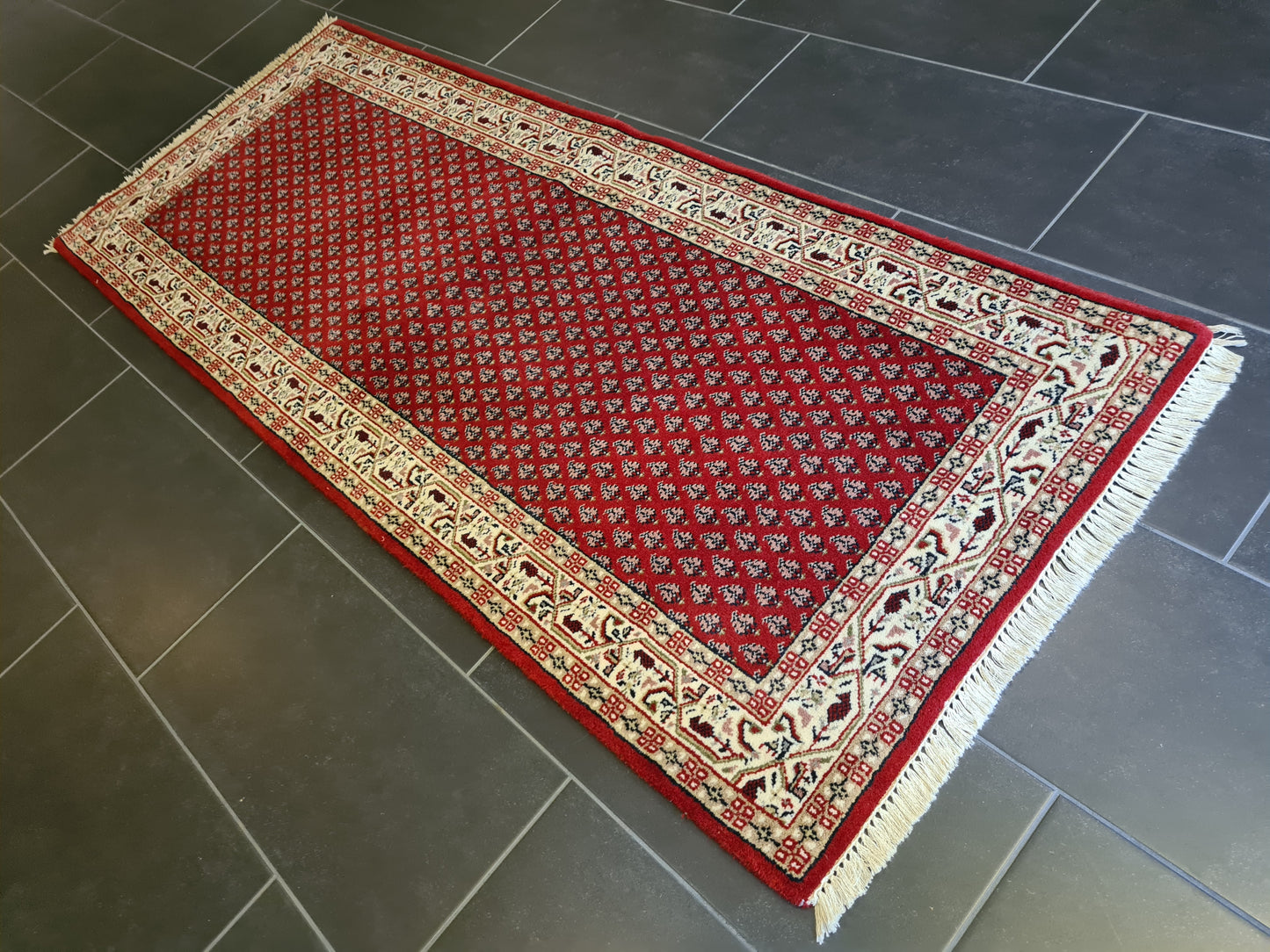 Feiner Handgeknüpfter Perser Teppich Orientteppich Sarough Mir 200x83cm