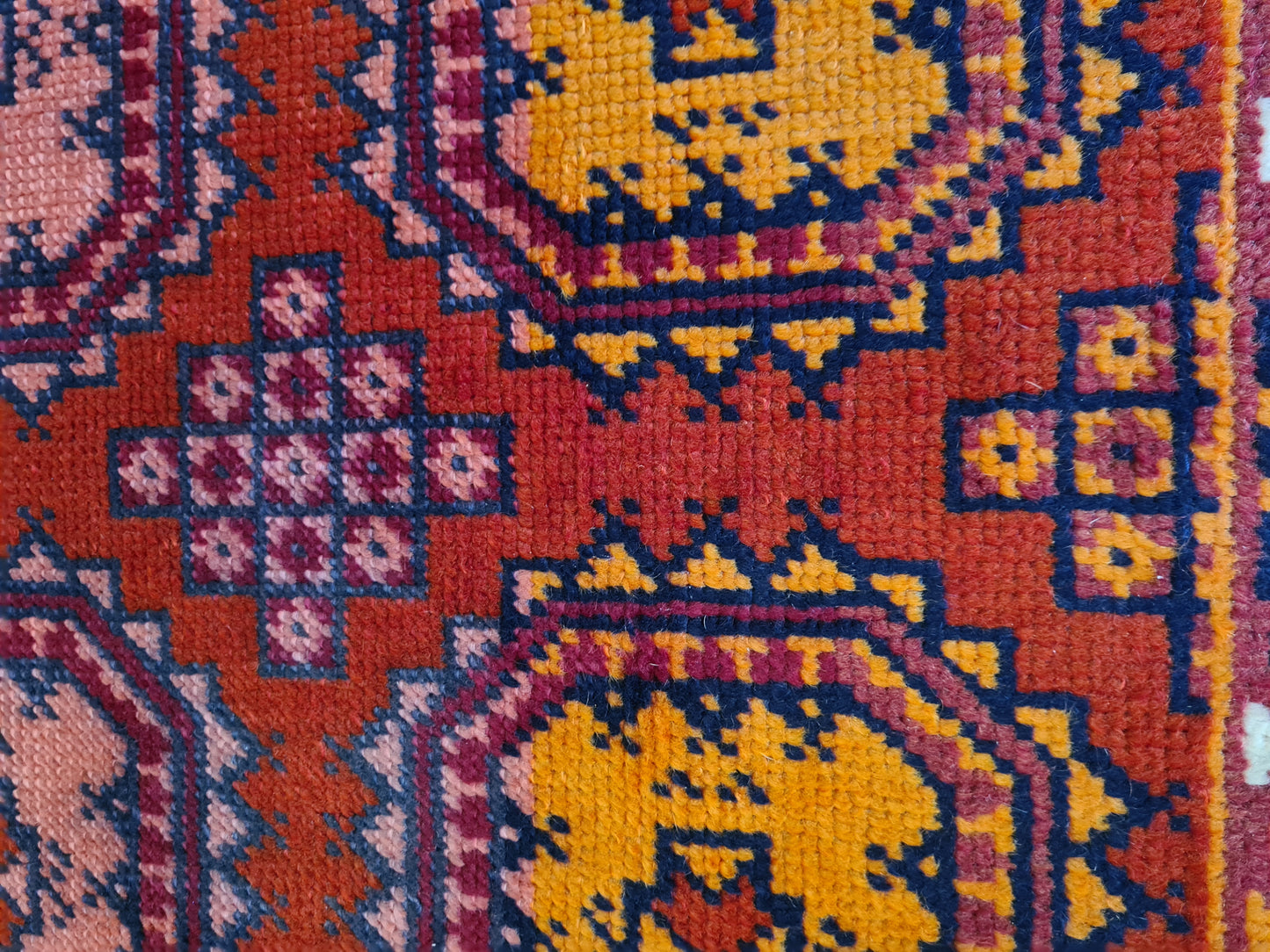 Antiker Handgeknüpfter Orientteppich Afghan Art déco 132x80cm