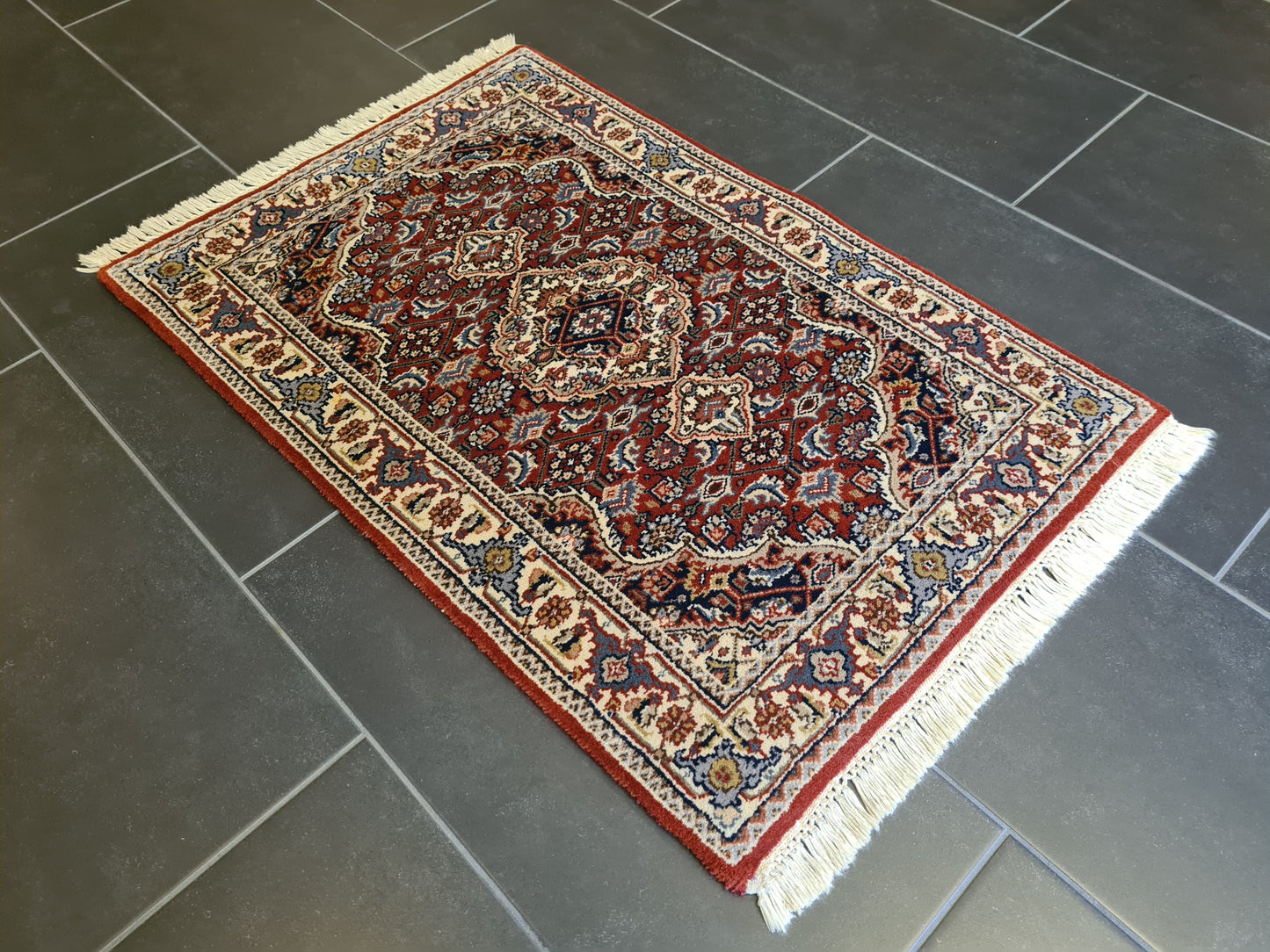 Edler Handgeknüpfter Perser Teppich Bidjar Orientteppich 96x64cm