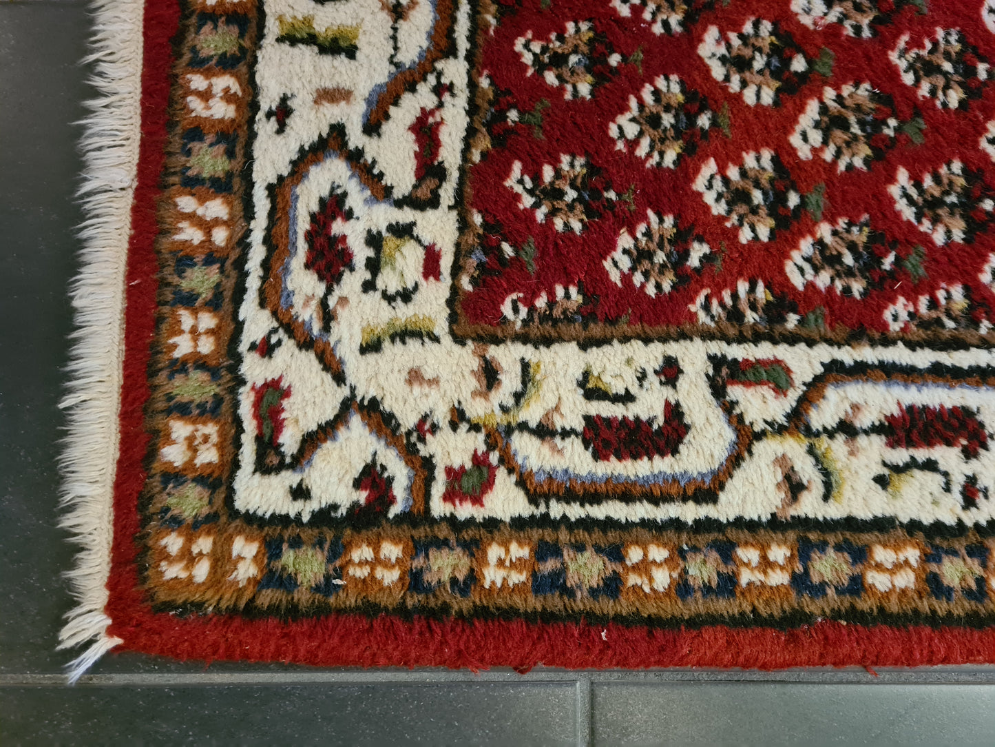 Edler handgeknüpfter Perser Teppich Sarough Mir Orientteppich 90x60cm