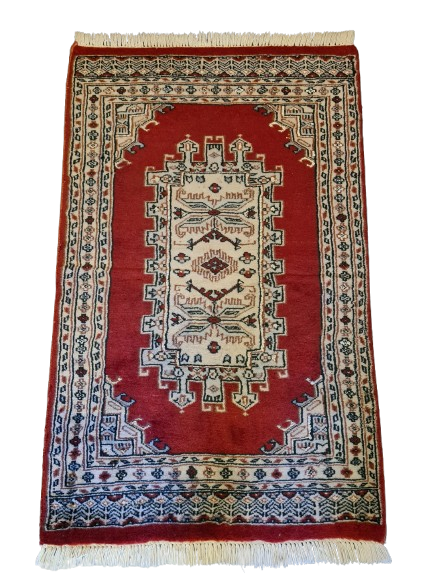 Feiner handgeknüpfter Perser Teppich Orientteppich Buchara Jomut 96x61cm