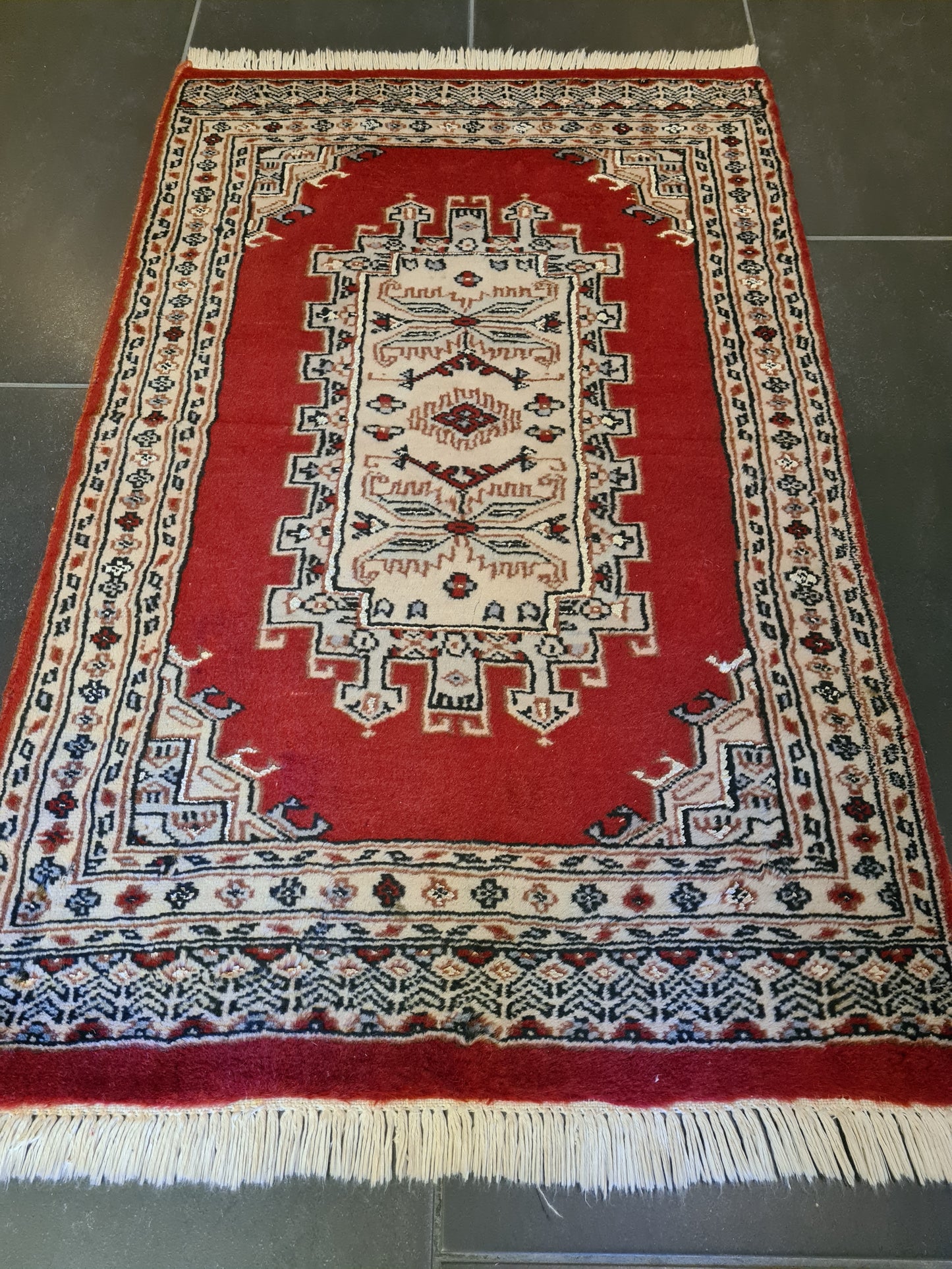 Feiner handgeknüpfter Perser Teppich Orientteppich Buchara Jomut 96x61cm