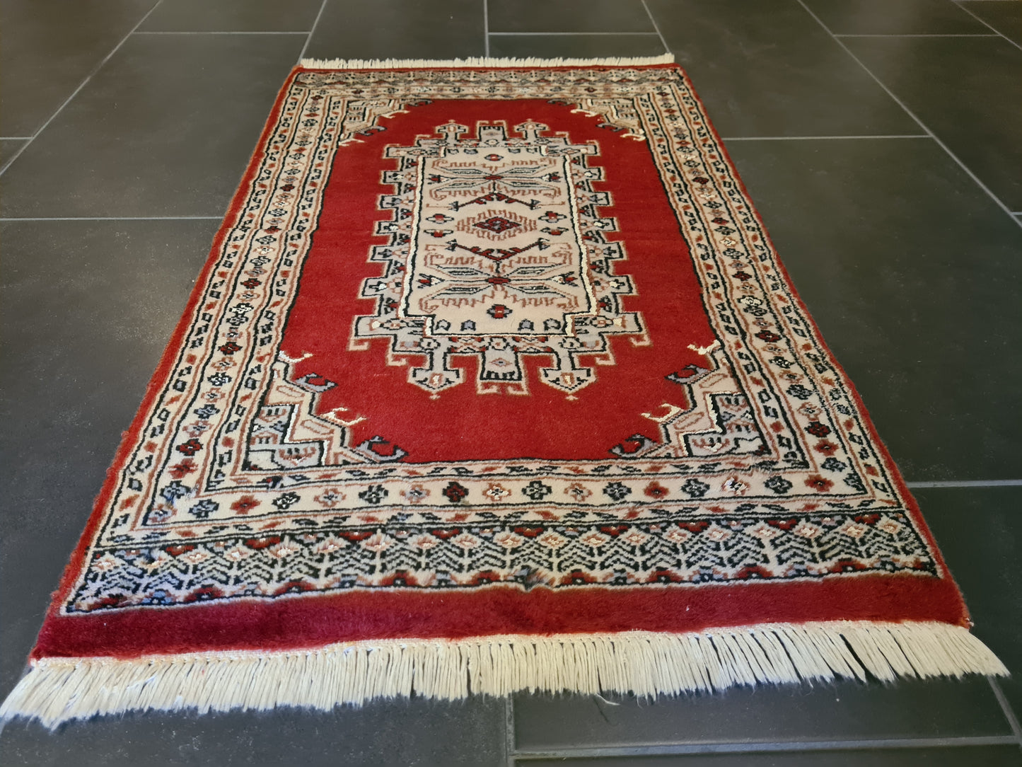 Feiner handgeknüpfter Perser Teppich Orientteppich Buchara Jomut 96x61cm