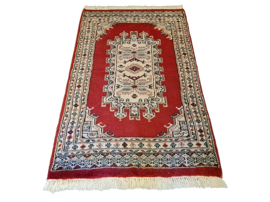 Feiner handgeknüpfter Perser Teppich Orientteppich Buchara Jomut 96x61cm