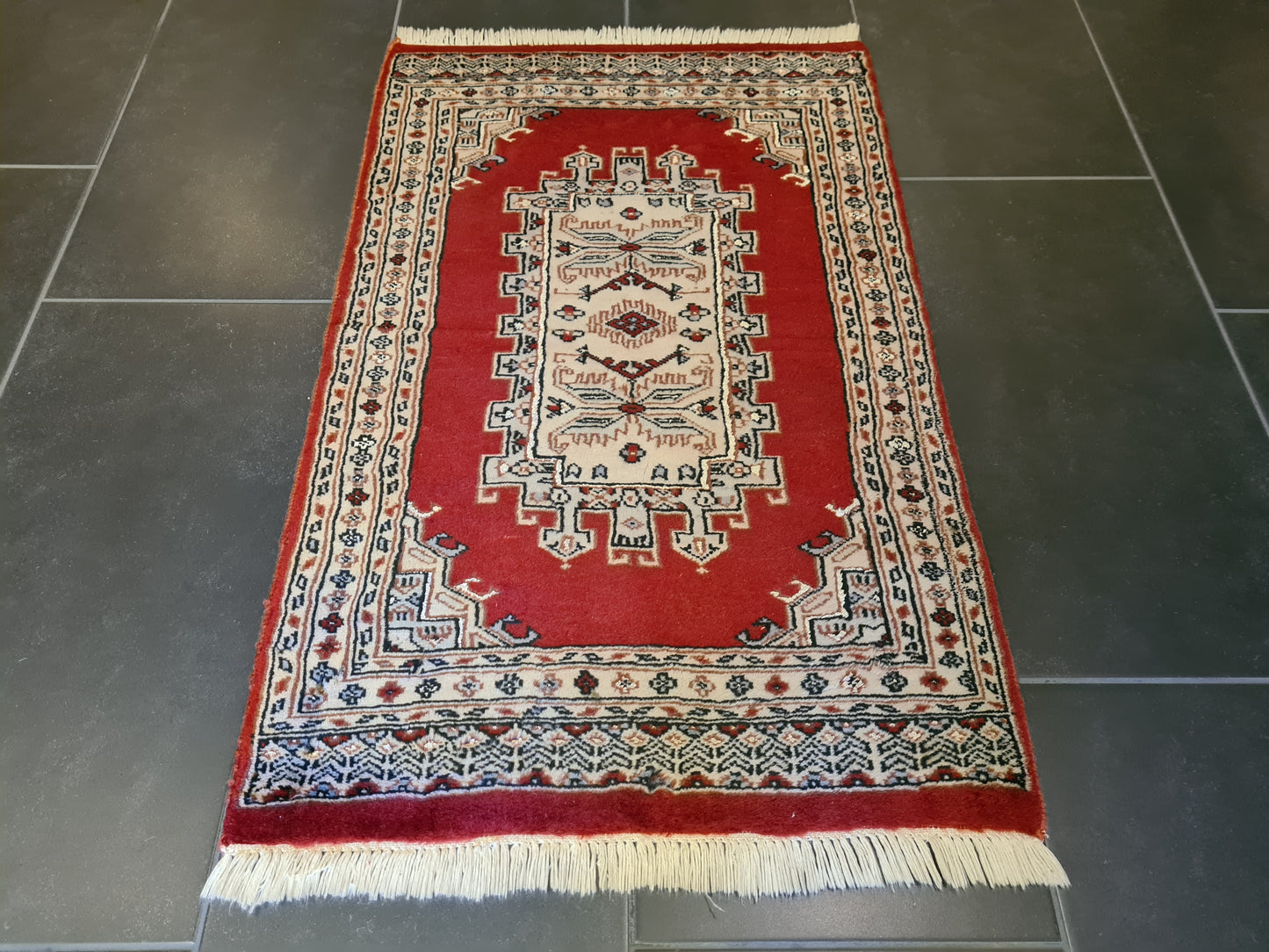 Feiner handgeknüpfter Perser Teppich Orientteppich Buchara Jomut 96x61cm