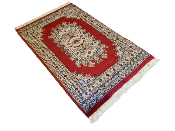 Feiner handgeknüpfter Perser Teppich Orientteppich Buchara Jomut 96x61cm