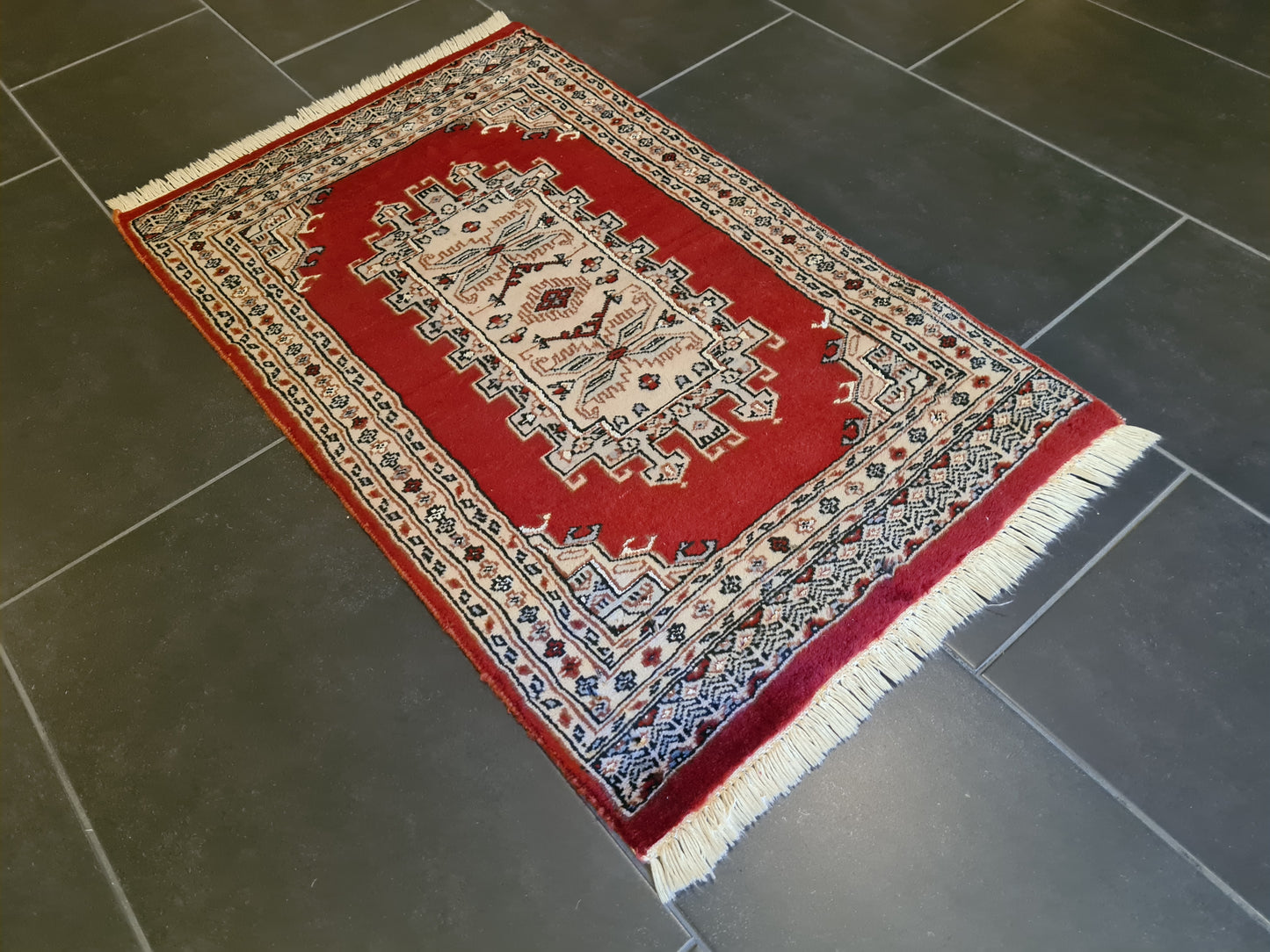 Feiner handgeknüpfter Perser Teppich Orientteppich Buchara Jomut 96x61cm