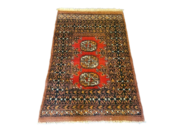 Feiner Handgeknüpfter Perser-Teppich Orientteppich Buchara Jomut 90x60cm