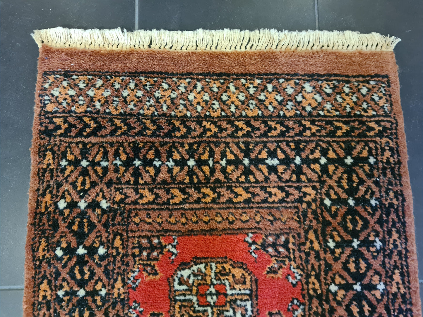 Feiner Handgeknüpfter Perser-Teppich Orientteppich Buchara Jomut 90x60cm