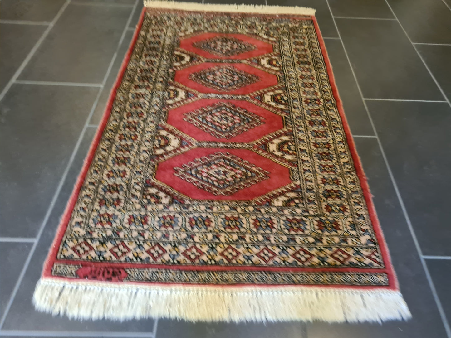 Feiner Signierter Handgeknüpfter Orientteppich Buchara Jomut 130x79cm