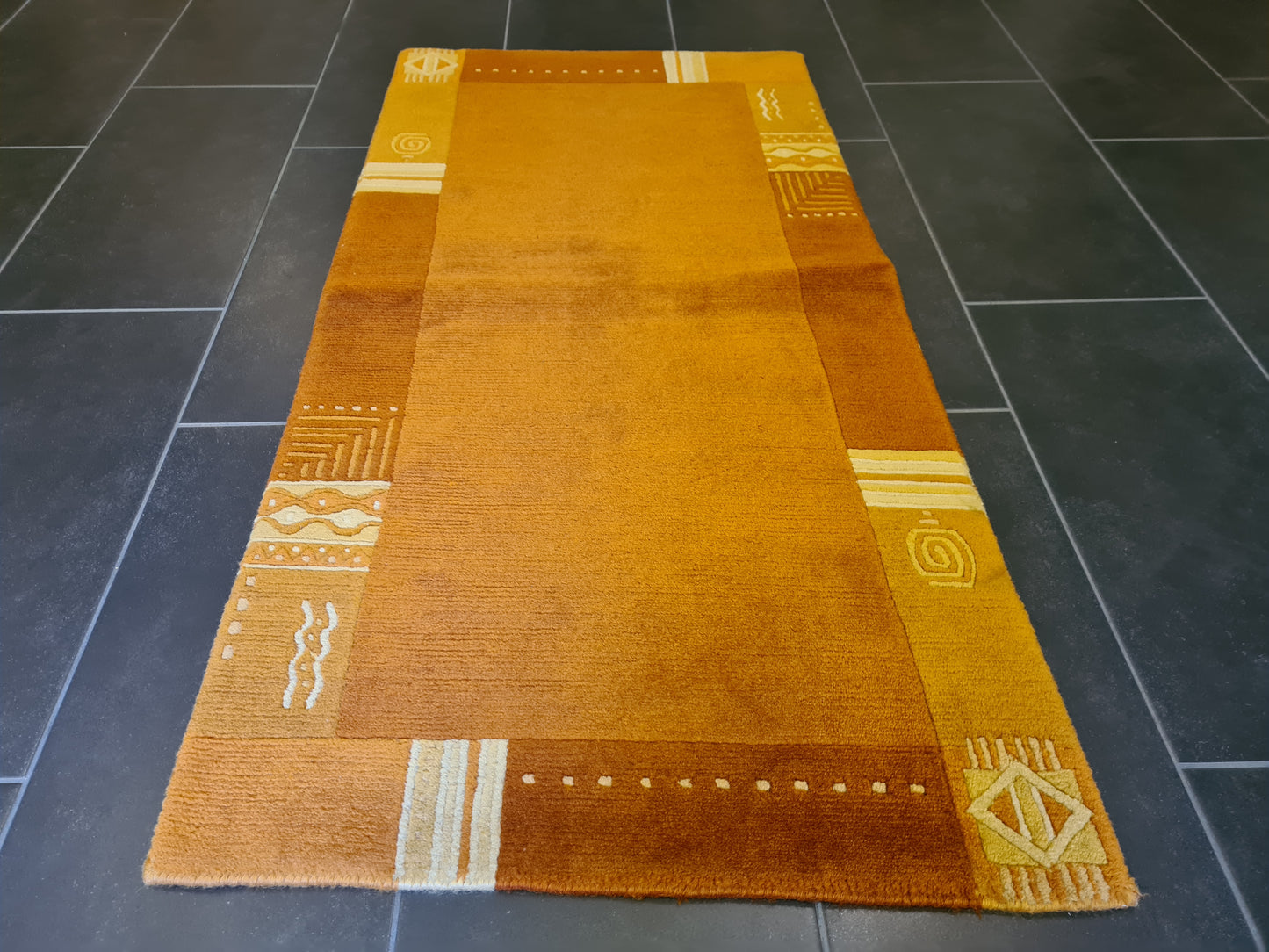 Feiner handgeknüpfter Orientteppich Gabbeh Teppich 142x71 cm