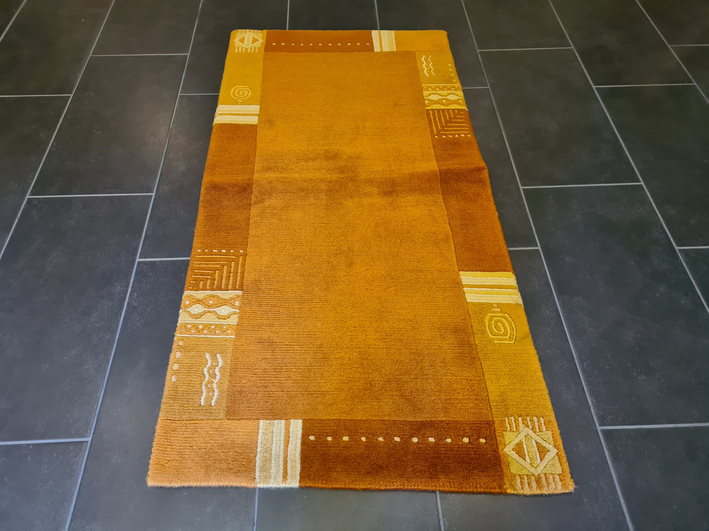 Feiner handgeknüpfter Orientteppich Gabbeh Teppich 142x71 cm