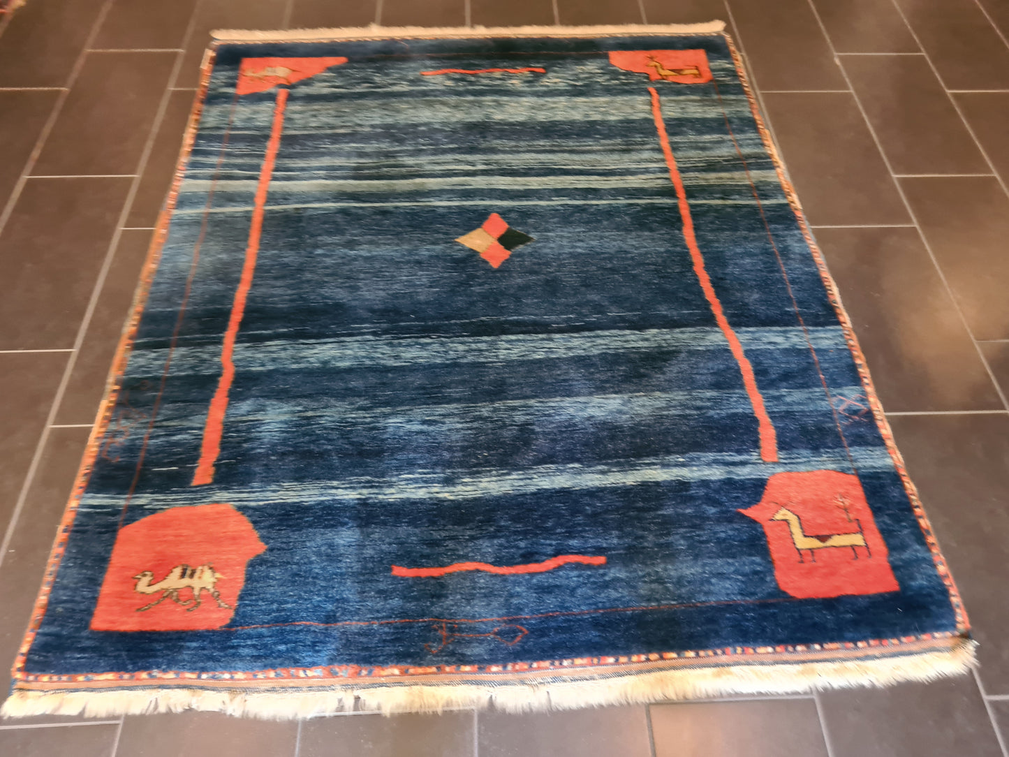 Antiker Dekorativer Handgeknüpfter Perser Teppich Gabbeh Orientteppich 206x173cm