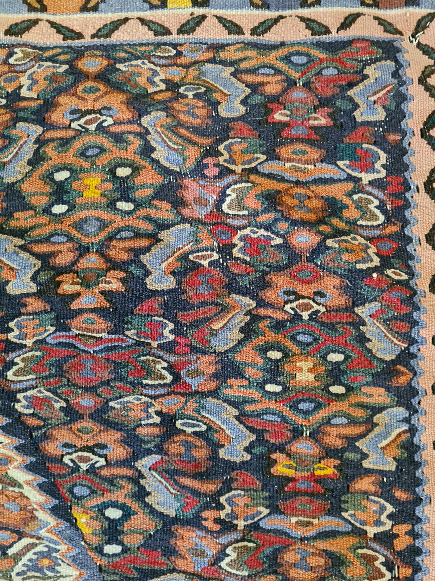 Antiker Handgeknüpfter Perser Teppich Orientteppich Senneh Kelim 151x125cm