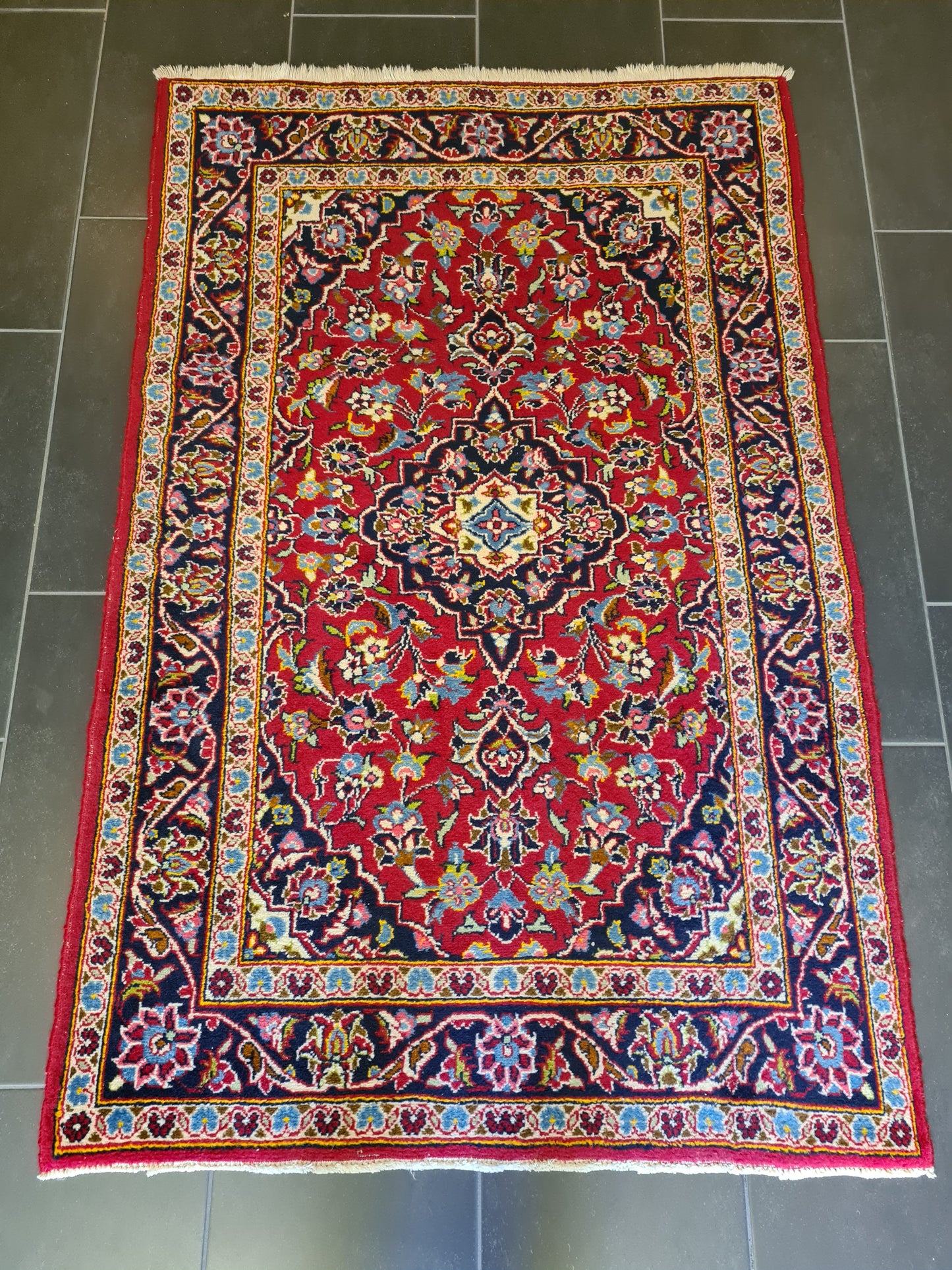 Königlicher Handgeknüpfter Perser Keshan Teppich Orientteppich 156x101cm