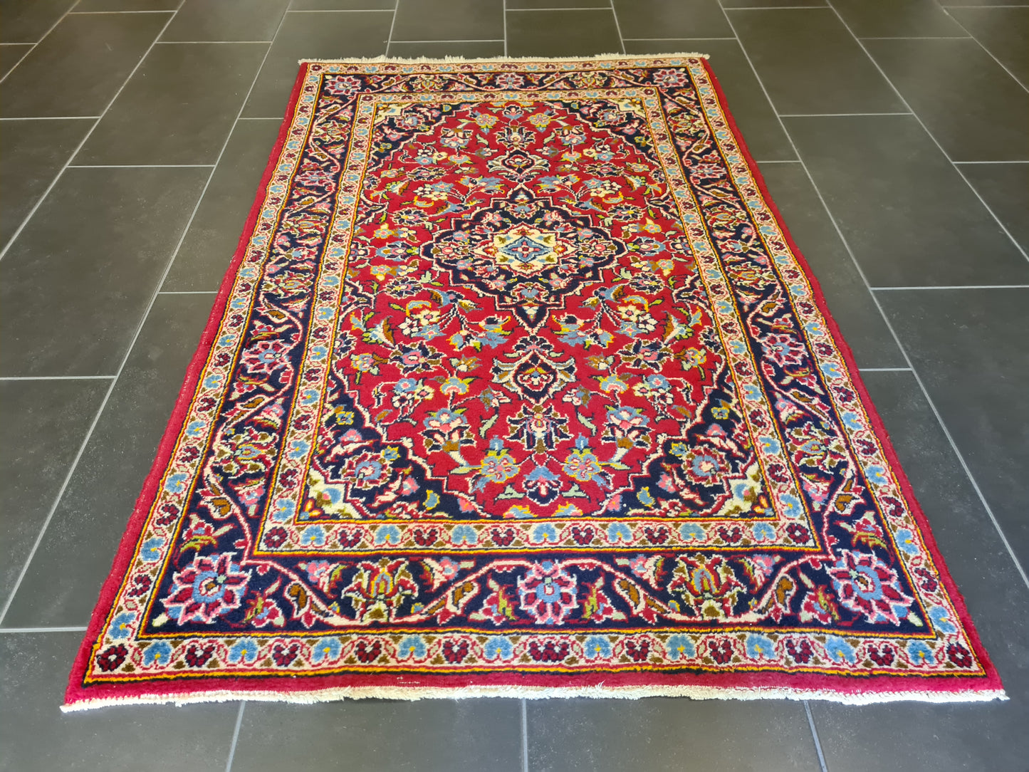 Königlicher Handgeknüpfter Perser Keshan Teppich Orientteppich 156x101cm