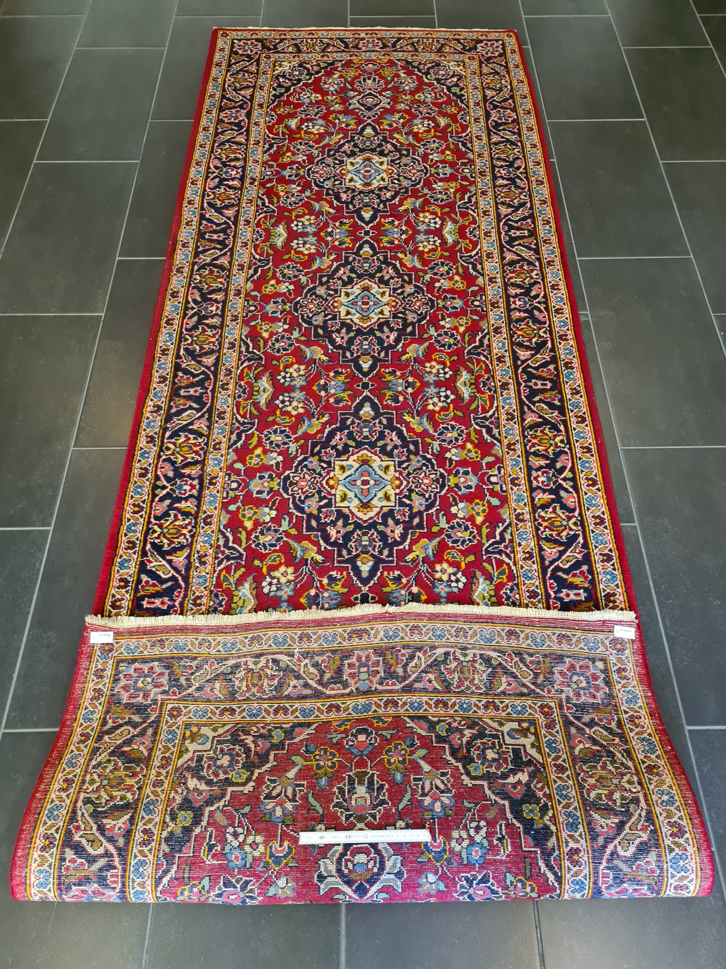 Königlicher Handgeknüpfter Orientteppich Keshan Perser Teppich 314x105cm