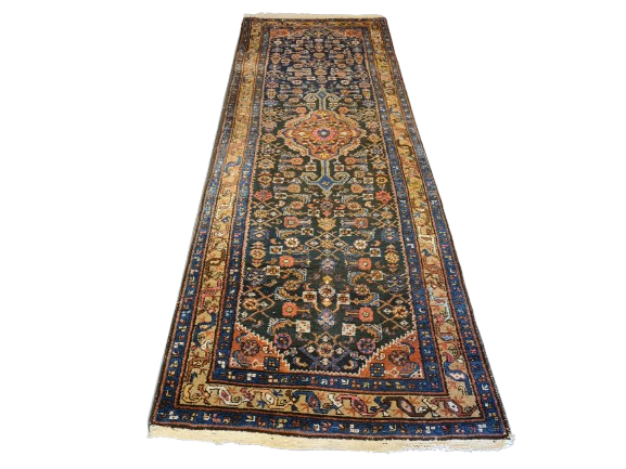 Antiker Handgeknüpfter Perserteppich Sarough Hamedan Orientteppich 287x101cm