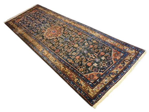 Antiker Handgeknüpfter Perserteppich Sarough Hamedan Orientteppich 287x101cm