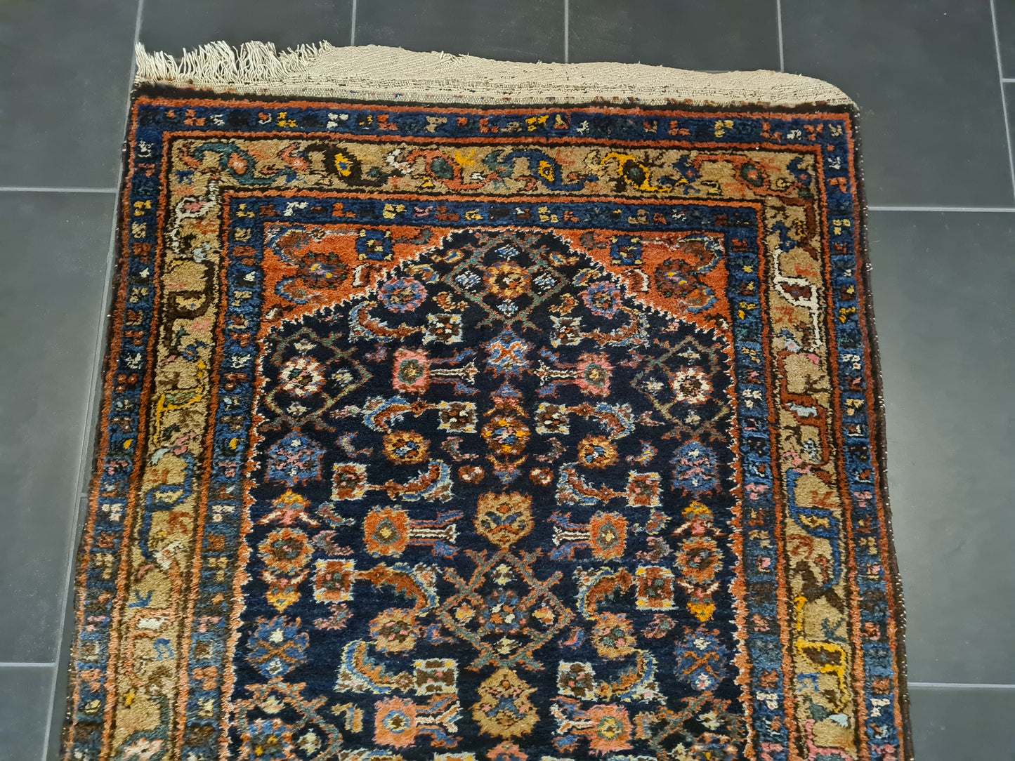 Antiker Handgeknüpfter Perserteppich Sarough Hamedan Orientteppich 287x101cm