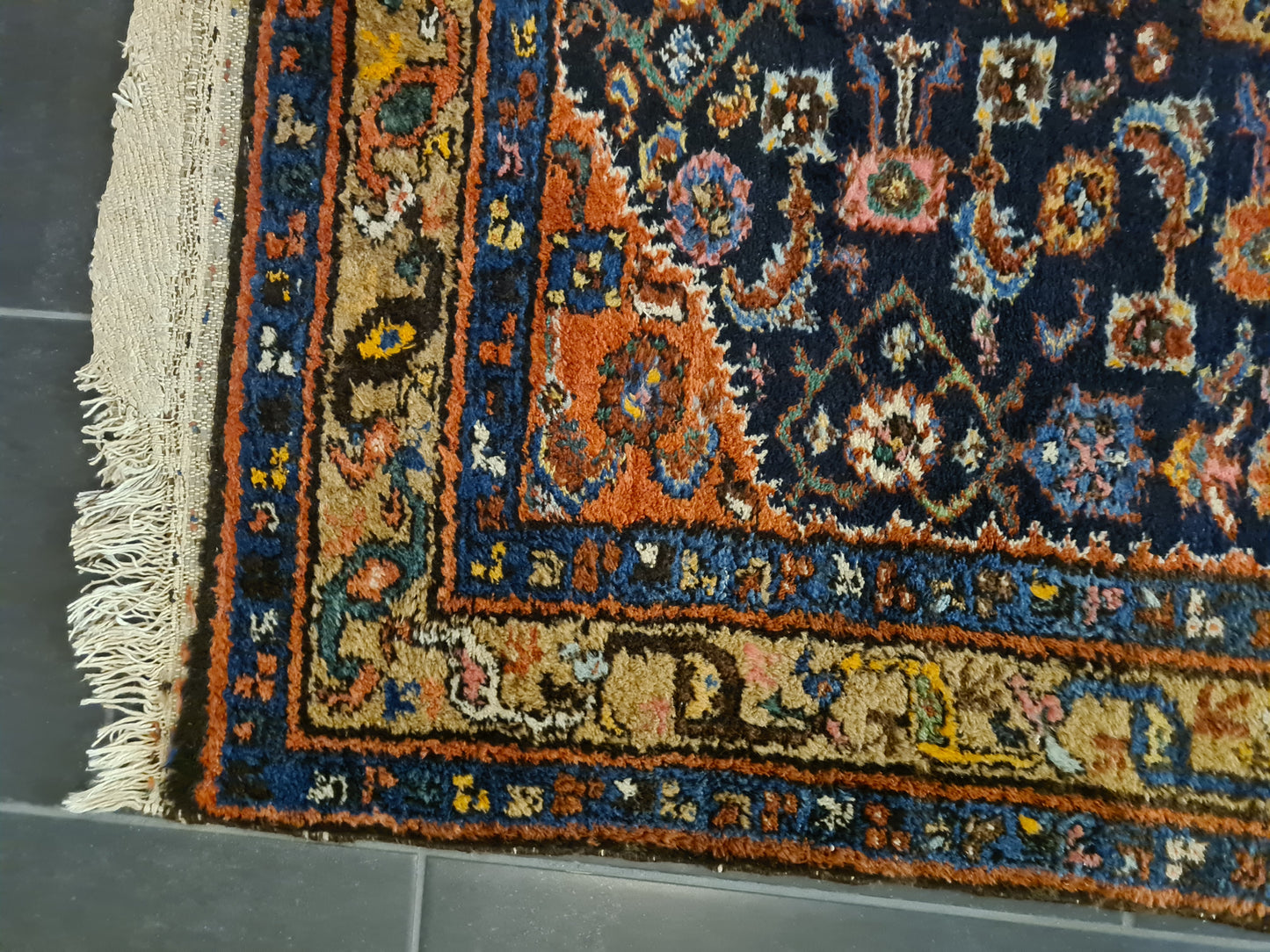 Antiker Handgeknüpfter Perserteppich Sarough Hamedan Orientteppich 287x101cm