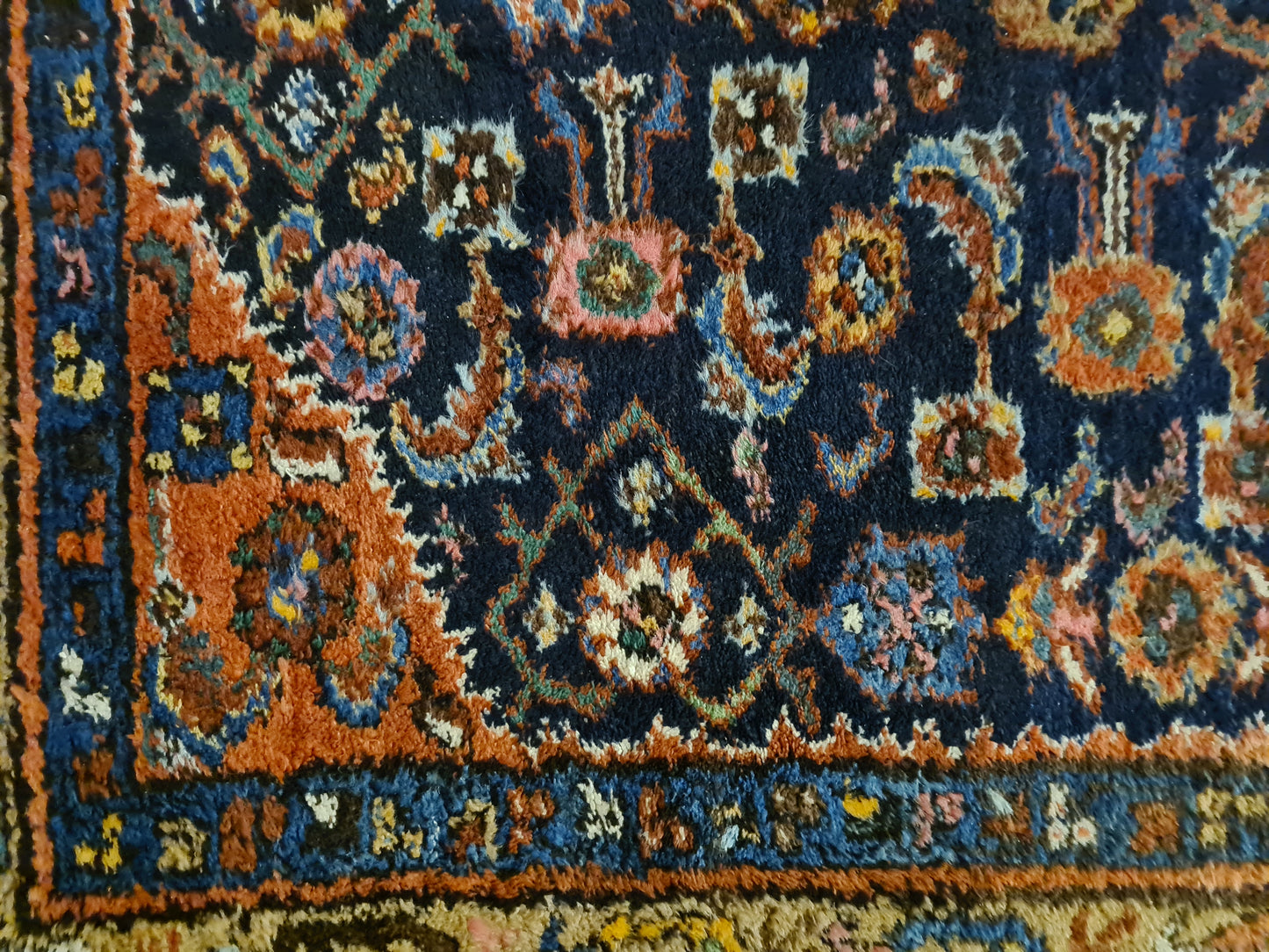 Antiker Handgeknüpfter Perserteppich Sarough Hamedan Orientteppich 287x101cm