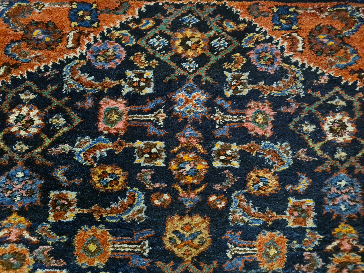 Antiker Handgeknüpfter Perserteppich Sarough Hamedan Orientteppich 287x101cm