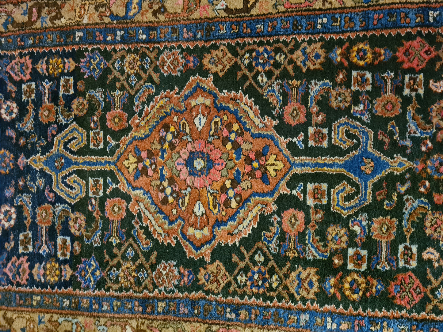 Antiker Handgeknüpfter Perserteppich Sarough Hamedan Orientteppich 287x101cm