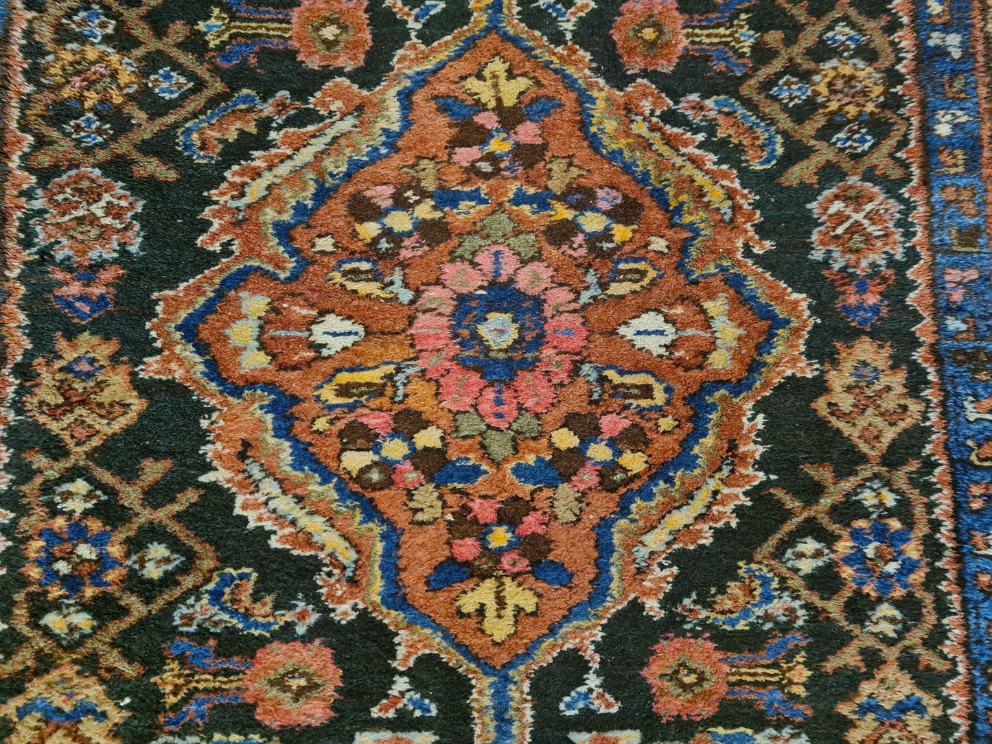 Antiker Handgeknüpfter Perserteppich Sarough Hamedan Orientteppich 287x101cm